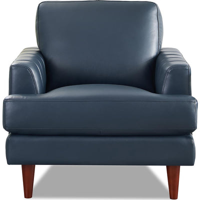 Hydeline Cassis Leather Chair - Navy|Fauteuil Cassis de Hydeline en cuir - bleu marine