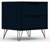 Table de nuit Rockefeller de Manhattan Comfort de style moderne du milieu du 20e siècle avec 2 tiroirs - bleu minuit Tatiana