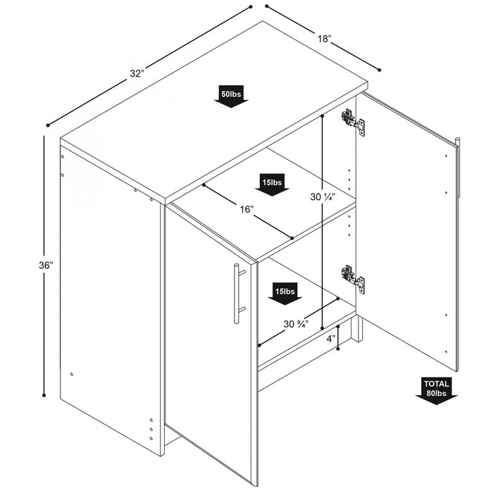 Armoire Elite de 32 po - noire
