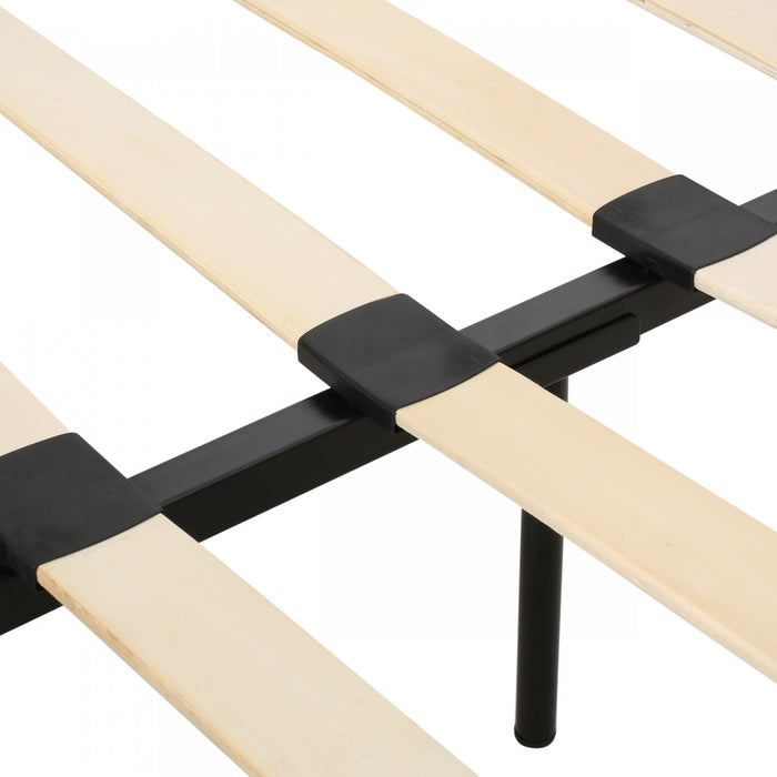 Lucia Cadre De Lit Plateforme Capitonne Avec Couture Waffle, Taille King, Gris Charbon