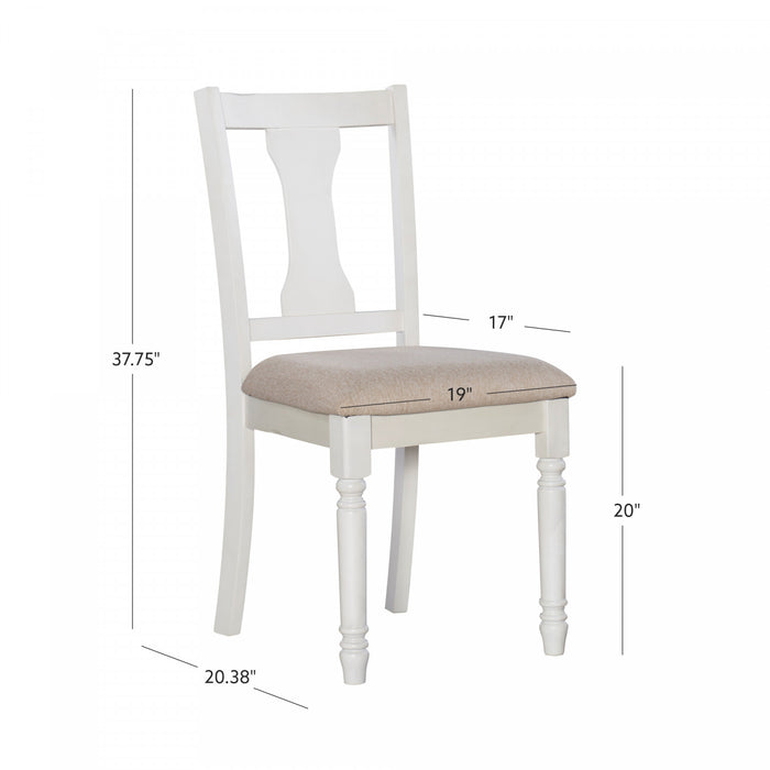 Chaise d’appoint de salle à manger Willow en tissu blanc - ensemble de 2