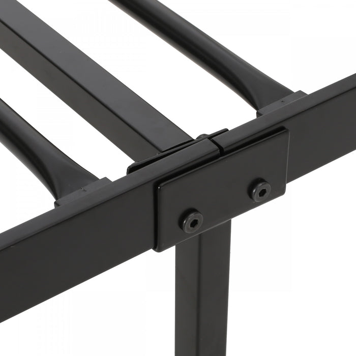 Robert Cadre De Lit En Metal Avec Tete Et Pied De Lit Au Design Circulaire, Taille King, Noir