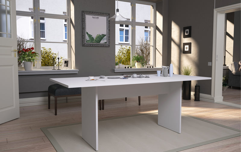 Table moderne Nomad de Manhattan Comfort de 67,91 po pour la salle à manger - blanche