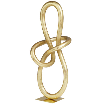 Metal 15" Knot Sculpture - Gold|Sculpture nœud de 15 po en métal - dorée