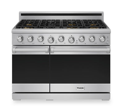 Thor Kitchen X Series 7.6 Cu. Ft. Freestanding Double Oven Gas Range – Stainless Steel - XRG48E | Cuisinière à gaz amovible Thor Kitchen de série X de 7,6 pi3 à four double - acier inoxydable - XRG48E