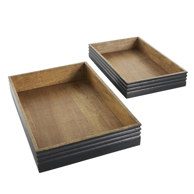 Wood 16"/18" Tray - Set of 2|Plateau de 16 po/18 po en bois - ensemble de 2