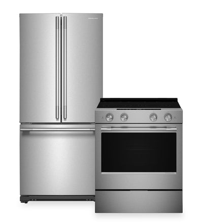 KitchenAid 2-Piece Kitchen Appliance Package - PrintShield® Stainless Steel | Ensemble de 2 électroménagers KitchenAid pour la cuisine - acier inoxydable PrintShieldMC