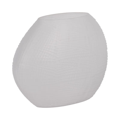 Glass 8" Textured Vase - Frosted White | Vase texturé de 8 po en verre - blanc givré