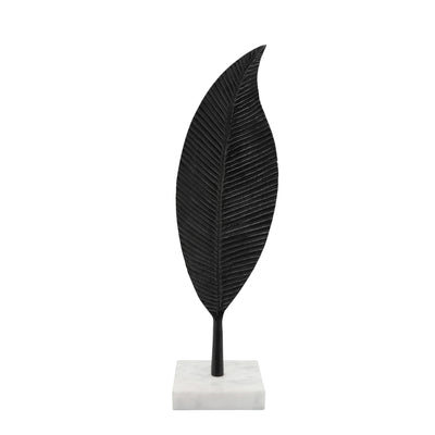 Metal 19" Leaf Table Decor - Black | Décoration de table feuille de 19 po en métal - noire