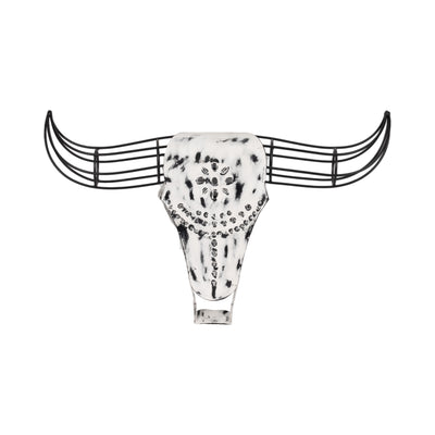 Metal 12" Buffalo Wall Accent - Black and White | Décoration murale bison de 12 po en métal - noire et blanche