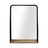Miroir de 22 po x 30 po en métal avec tablette - noir et brun