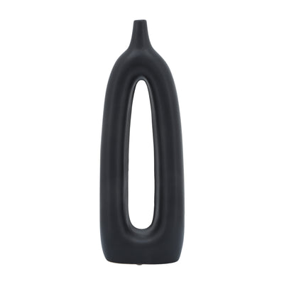 Ceramic 14" Open Cut-Out Vase - Black|Vase de 14 po en céramique avec découpe - noir
