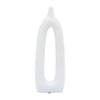 Vase de 14 po en céramique avec découpe - blanc