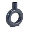 Vase de 9 po en céramique avec découpe - bleu cobalt