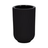 Vase strié de 7 po en céramique - noir