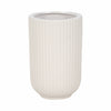 Vase strié de 7 po en céramique - blanc
