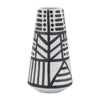 Vase éclectique de 8 po en céramique - noir et blanc