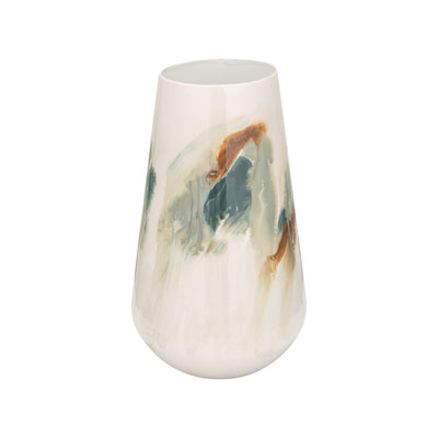Iron 13" Coloured Stained Vase - White|Vase de 13 po en fer coloré teinté - blanc