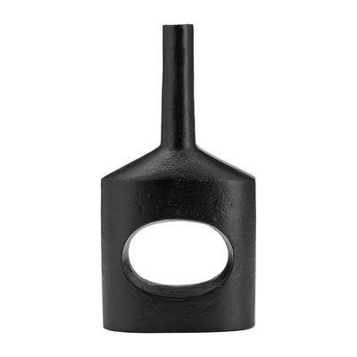 Metal 12" Small Modern Open Cut-Out Vase - Black|Petit vase moderne de 12 po en métal avec découpe - noir