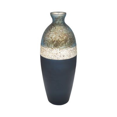 Glass 16" Tri-Coloured Glittered Vase|Vase brillant de 16 po en verre à trois couleurs