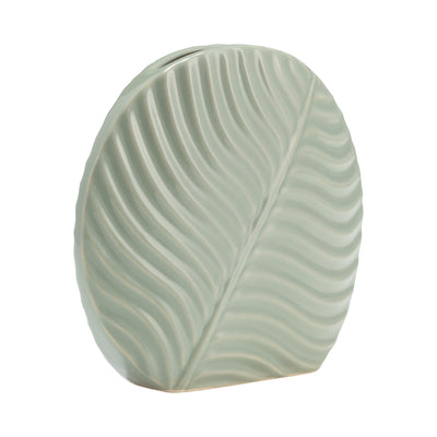 Ceramic 7" Round Botanical Vase - Cucumber|Vase rond de 7 po en céramique à motif botanique - concombre