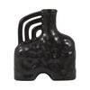 Vase de 8 po en céramique à effet métallique avec poignée triple - noir