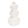 Vase de 10 po en céramique avec cercles superposés - blanc