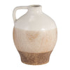 Vase carafe de 9 po en céramique - blanc et tan