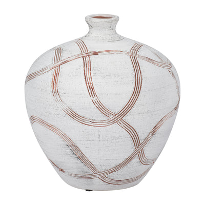 Ceramic 9" Round Globe Vase - White|Vase globe rond de 9 po en céramique - blanc