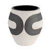 Vase noir de 8 po en grès - noir et blanc