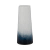 Vase de 11 po en verre à motif d’eaux bleues - bleu et blanc