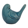 Oiseau qui regarde de côté de 5 po en céramique - bleu