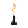 Vase de 9 po en métal avec poignée - noir et doré