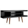 Meuble pour téléviseur Utopia de Manhattan Comfort de 53,14 po avec pattes évasées en bois et 4 tablettes - noir