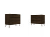 Commode Rockefeller Mid-Century Modern 89 cm en marron chataigne (3 tiroirs) – Lot de 2