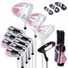 Ultimate Femmes Complete Golf Club Set Golf Club Package Set Avec Capuchon De Pluie, Main Droite Rose