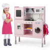 Jeu De Cuisine Pour Enfants, Jouet De Cuisine Avec Hotte, Machine A Glacons Et Telephone, 16 Accessoires, Sons Et Lumieres, Cuisine En Bois, Cadeau Pour 3 Ans Et Plus, Rose