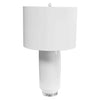 Très grande lampe de table Goliath de Dainolite en céramique, avec abat-jour cylindrique, fini blanc et 1 ampoule