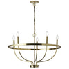 Lustre Cesar de Dainolite avec fini laiton vieilli et 5 ampoules