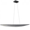 Luminaire suspendu horizontal Pinkerton de Dainolite avec abat-jour en feutre gris, fini noir mat et ampoule de 30 W