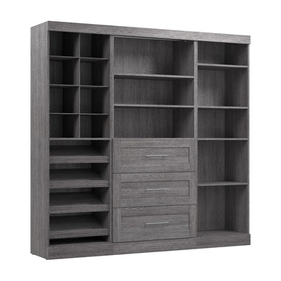 Bestar Pur 86 W Closet Organizer System - Bark Grey|Système d’organisateur de garde-robe Pur de Bestar de 86 po (L) - gris écorce