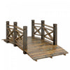 Outsunny Pont de Jardin en Arche Carbonise pour Exterieur, Pelouse, Etang