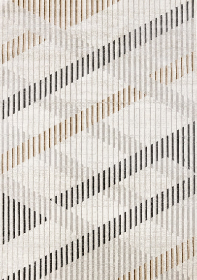 Washable Multi-Coloured Basketweave Lines Area Rug - 5'3" x 7'7"|Carpette à motifs de lignes de tressage multicolore lavable à la machine - 5 pi 3 po x 7 pi 7 po