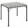 Outsunny Pergola Exterieure A Persiennes 9.5' X 8' En Aluminium Avec Toit En Maille Respirante Reglable, Blanc