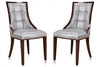 Ensemble 2 chaises de salle à manger Fifth Avenue de Manhattan Comfort en similicuir - argenté et noyer