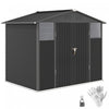 Outsunny Abri De Rangement 8' X 6', Abri A Outils En Metal, Gris Fonce