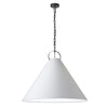 Luminaire suspendu Princeton de Dainolite de 32 po de diamètre avec abat-jour blanc, fini noir mat et 1 ampoule