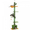 Pawhut Arbre A Chat Du Sol Au Plafond, Tour Pour Chat Avec Hauteur Reglable De 90,5\" A 108\", Centre D'activite A 5 Niveaux Avec Griffoirs, Balle Jouet Pour Chats D'interieur, Vert