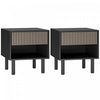HOMCOM Lot de 2 tables de chevet, table d’appoint avec etagere et tiroir