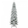 HOMCOM Sapin de Noel enneige pre-eclaire 180 cm, retombant a charnieres